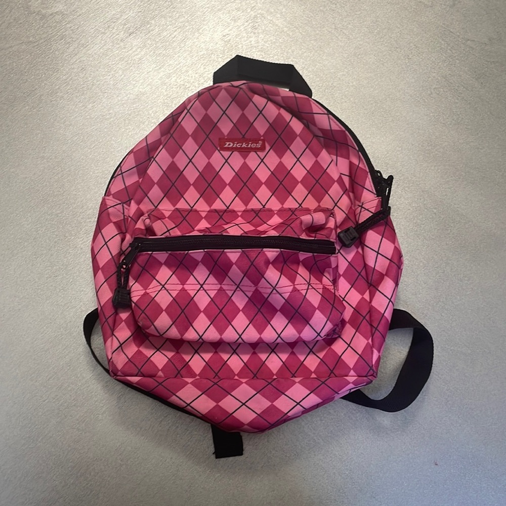 Dickies pink argyle mini backpack